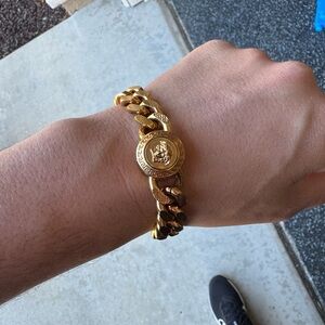 Gold Chain Bracelet with Medallion